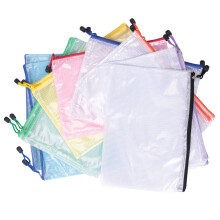 16 stuks mesh-documententas met ritssluiting, waterdichte mappen met ritssluiting, A4-formaat, voor school- en kantoorbenodigdheden, reistassen