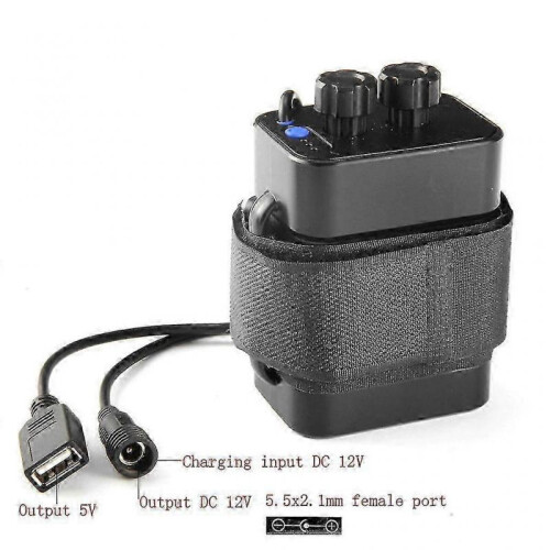 (Black) 12v Waterproof Battery For Case Box With Usb Interface Support 6x 18650 Battery 1