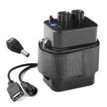 (Black) 12v Waterproof Battery For Case Box With Usb Interface Support 6x 18650 Battery