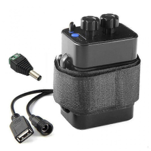(Black) 12v Waterproof Battery For Case Box With Usb Interface Support 6x 18650 Battery