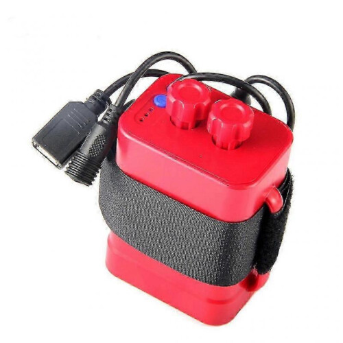 (Red) 12v Waterproof Battery For Case Box With Usb Interface Support 6x 18650 Battery 1