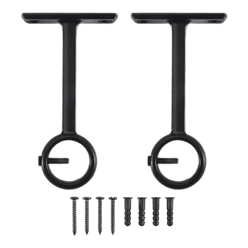 Staffe per aste per tende da soffitto, staffe resistenti per supporto da 1 pollice (set da 2, nero) 1
