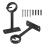 Staffe per aste per tende da soffitto, staffe resistenti per supporto da 1 pollice (set da 2, nero) 3