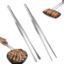 Cooking tweezers stainless steel long, 2 pieces cooking tweezers stainless steel, grill tweezers tweezers (30cm)