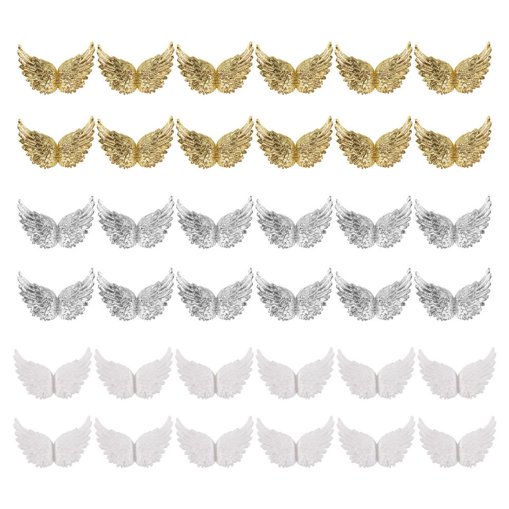 36 stuks plastic voor knutselen, mini-engelenvleugelversieringen, doe-het-zelf-feestdecoratie en bruiloftsaccessoires