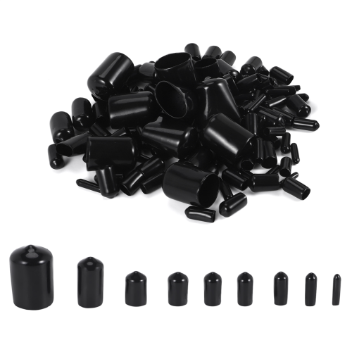 160Pcs Assorted Size Rubber End Caps, Flexible Screw Thread Protector Caps Round Vinyl Bolt Cover in 9 1