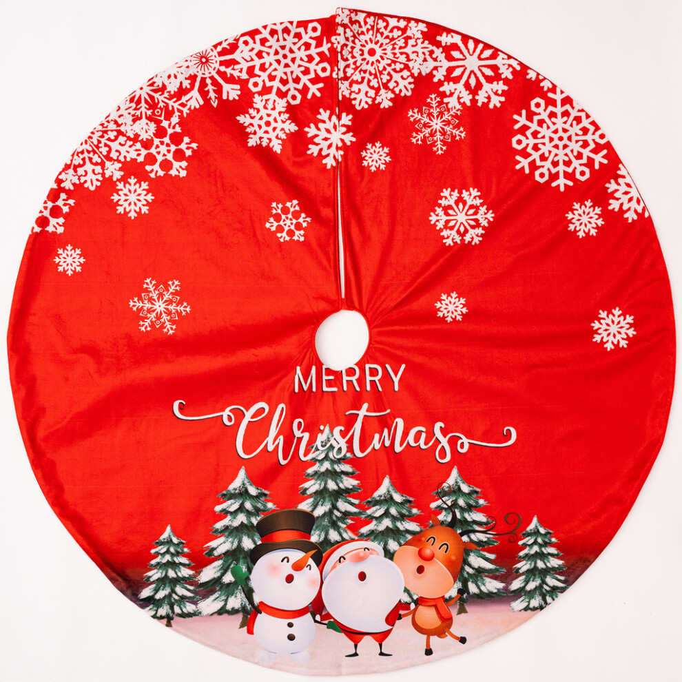 (Snowman Green Dress) Snowflake Festive Red Tree Skirt And Gnome Adornments For A Merry And Bright Christmas Celebration-image-OPC-PJ8KV5J-NEW