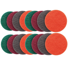 Set di 16 tamponi abrasivi in pile, 5 pollici, per lucidatura di legno, acciaio inossidabile, mobili, grana 180, 400, 800 e 1500