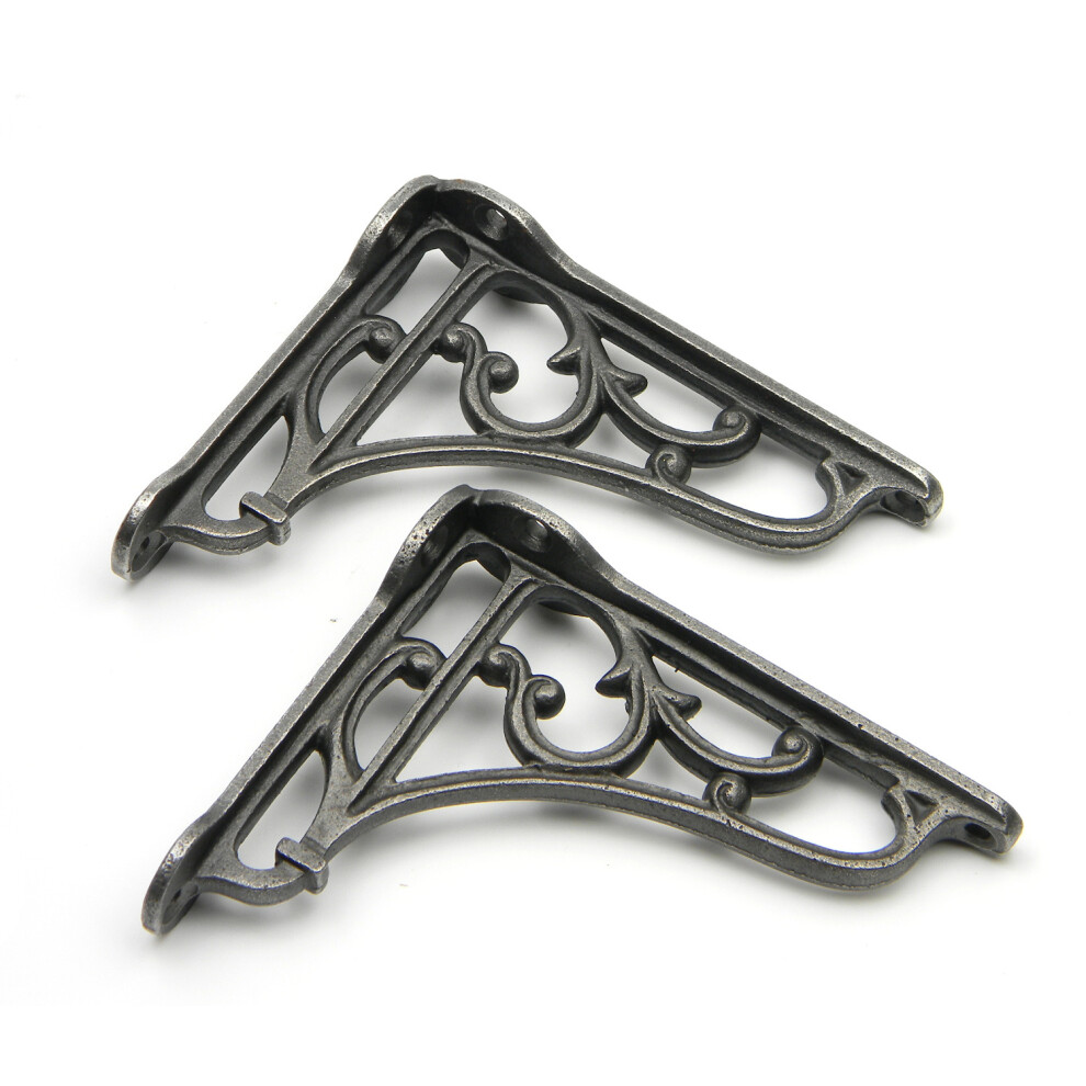 Oakcrafts Pair Of Cast Iron Victorian Style Shelf Brackets - 100Mm X 90Mm
