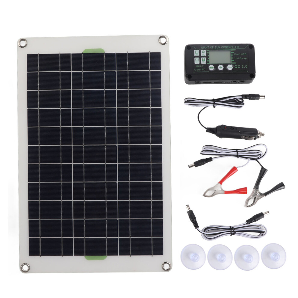 50W Solar Panel Charger Monocrystalline Silicon 9121376974441