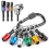 1/4 Hex-Shank Bit Holder Keychain Gadgets,3Pc 1/4In 3/8In 1/2In Drill Socket Adapter+105 Right Angle Attachment 1