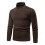 (L,Brown)Mens Plain Roll Neck Basic Sweater Winter Slim Fit Thick Knit Warm Pullover Top 1