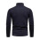 (2XL,Navy Blue)Mens Plain Roll Neck Basic Sweater Winter Slim Fit Thick Knit Warm Pullover Top 2