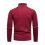 (2XL,Wine red)Mens Plain Roll Neck Basic Sweater Winter Slim Fit Thick Knit Warm Pullover Top 2