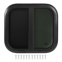 500x450mmm Rounded Sliding Windows Black Aluminum