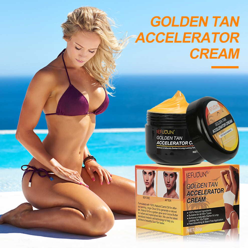 Cream 3Pc Tanning Accelerator Sunbed & Outdoor