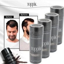 (dark brown) 4 Pack Toppik Hair Building Fibers Dark Brown 27.5 G / 0.97 Oz Hair Care