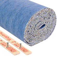(15.07 m²) Carpet Underlay Set - Foam Underlay Roll with Pre-nailed Carpet Gripper Rods
