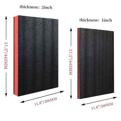 Caixa de ferramentas de espuma 4 peças 18 x 12 x 2 polegadas e 18 x 12 x 1 polegada, inserções 2