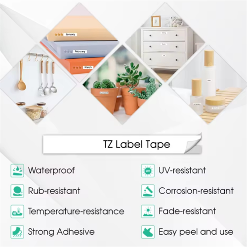 10 τεμάχια για ετικέτα πλαστικοποίησης TZe-White-Tape 5 χρώματα ανάμεικτα 2