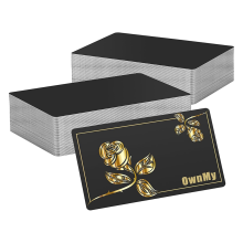 100 tarjetas de presentación metálicas en blanco para grabado láser, A