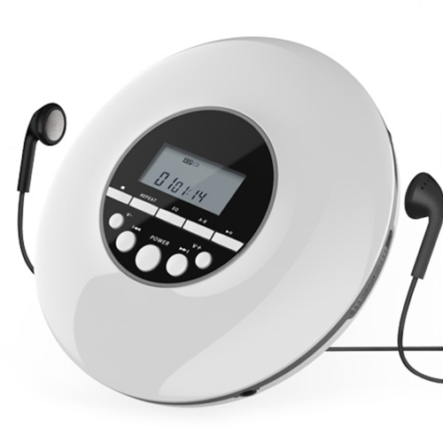 Φορητή συσκευή αναπαραγωγής CD MP3 με στερεοφωνικά ακουστικά, λευκό