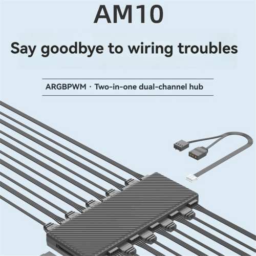 Διανομέας ARGB/PWM Διπλή θύρα επέκτασης 10 ελεγκτών ARGB Μαύρο 1