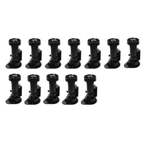 12er-Pack schwarze Schranknivellierbeine, verstellbare Möbelbeine