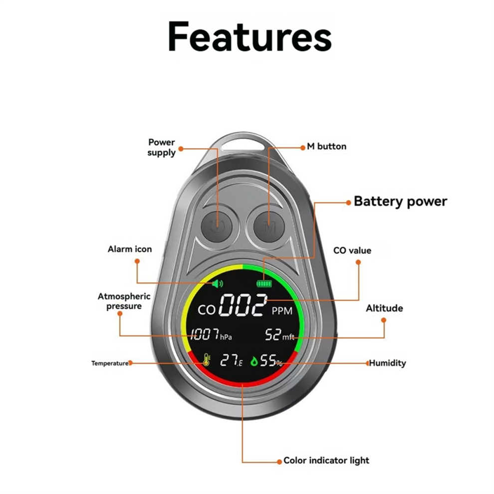 Portable Electrochemical Carbon Monoxide Detector Co Monitor 4713502854243