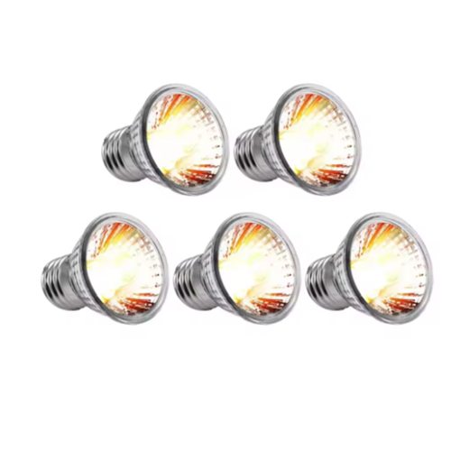 5 lampadine riscaldanti per rettili UVA+UVB, 25 W