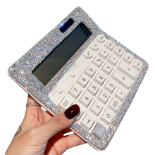 Calcolatrice con cristalli di strass, calcolatrice da scrivania standard con display LCD