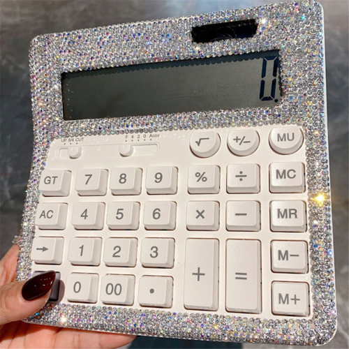Αριθμομηχανή με κρύσταλλο Rhinestone, τυπική επιτραπέζια αριθμομηχανή με οθόνη LCD 2
