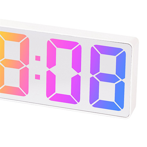 LED Large-Character Electronic Clock Bedside Alarm Clock White 1