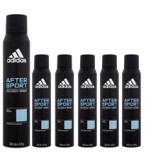 6 x 200ml Adidas After Sport Men's Deodorant Body Spray