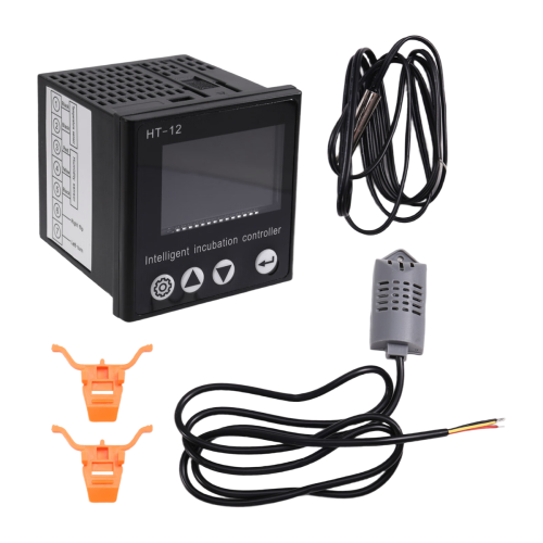 Controlador de incubadora de ovos LCD HT-12 com sensor de temperatura e umidade 1