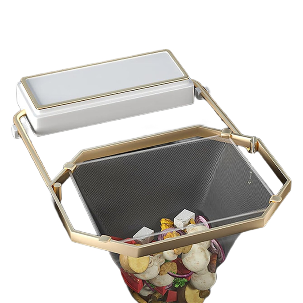 Fineer Gootsteenfilter, Opvouwbaar Hoekgootsteenfilter, Met Netzak, Wit-image