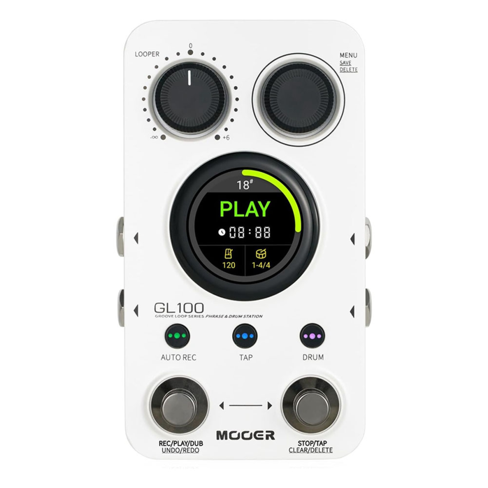 MOOER GL100 Looper Pedal Drum Machine, Guitarra Eléctrica Monoblock