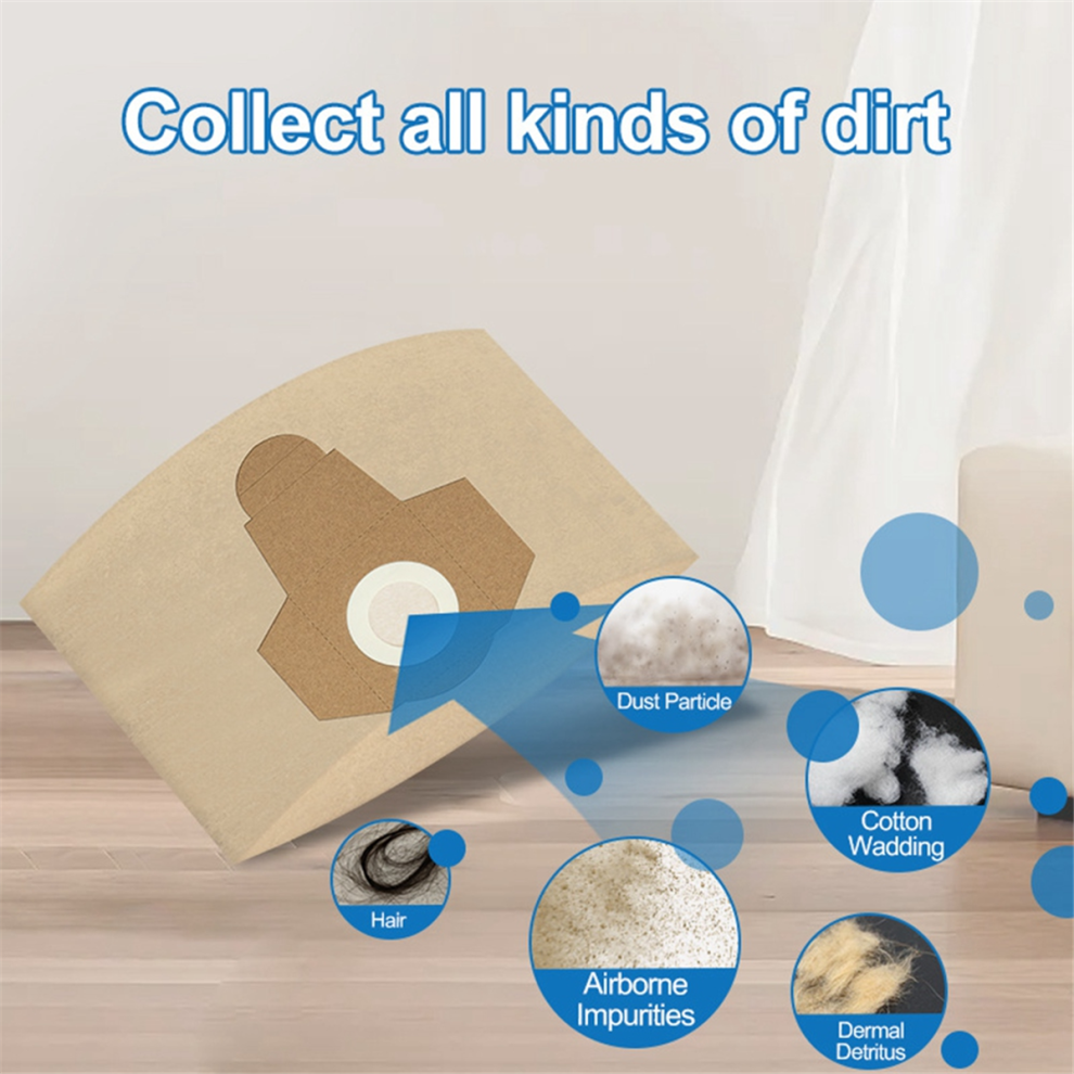 10 Sacs Aspirateur Vhbw Compatibles Einhell Duo 30, BT-VC 1500, 1250/1 & Plus