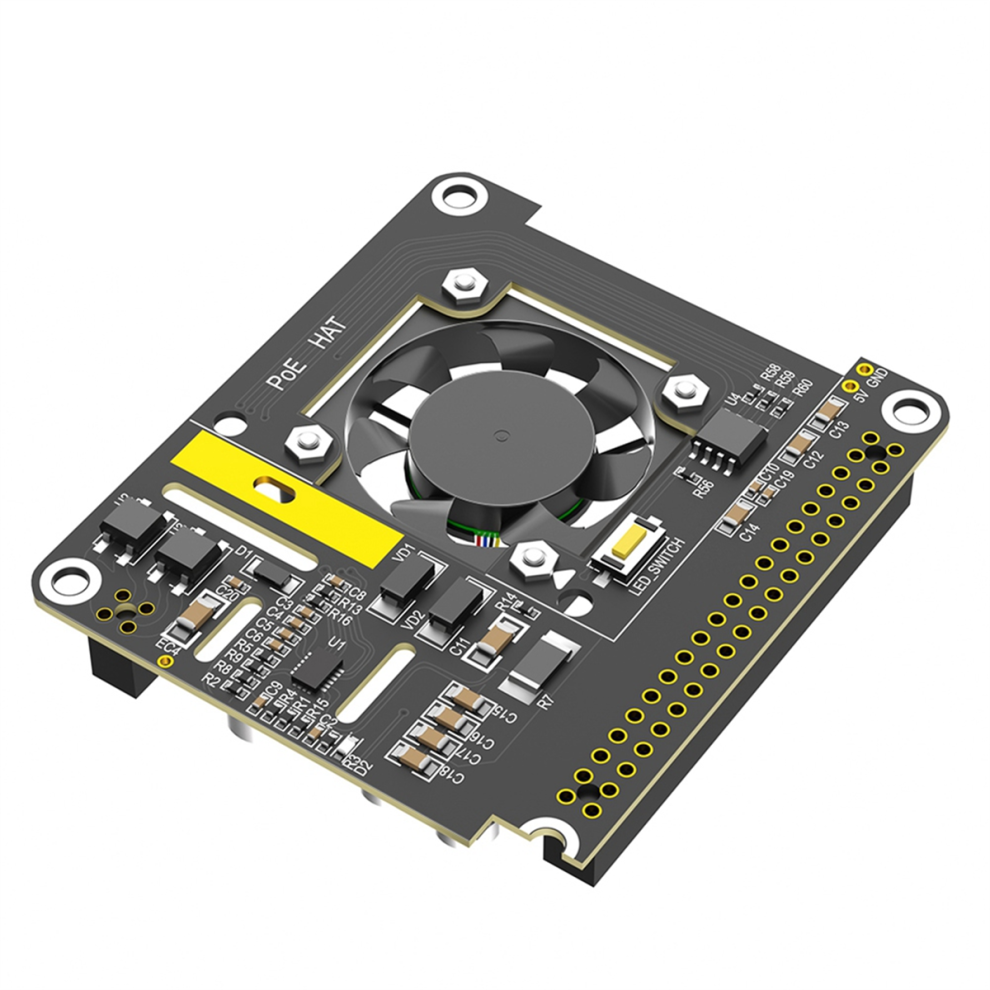 Poe Hat For Raspberry Pi 5 With Cooling Fan/Computer Module 5, 4712930684156