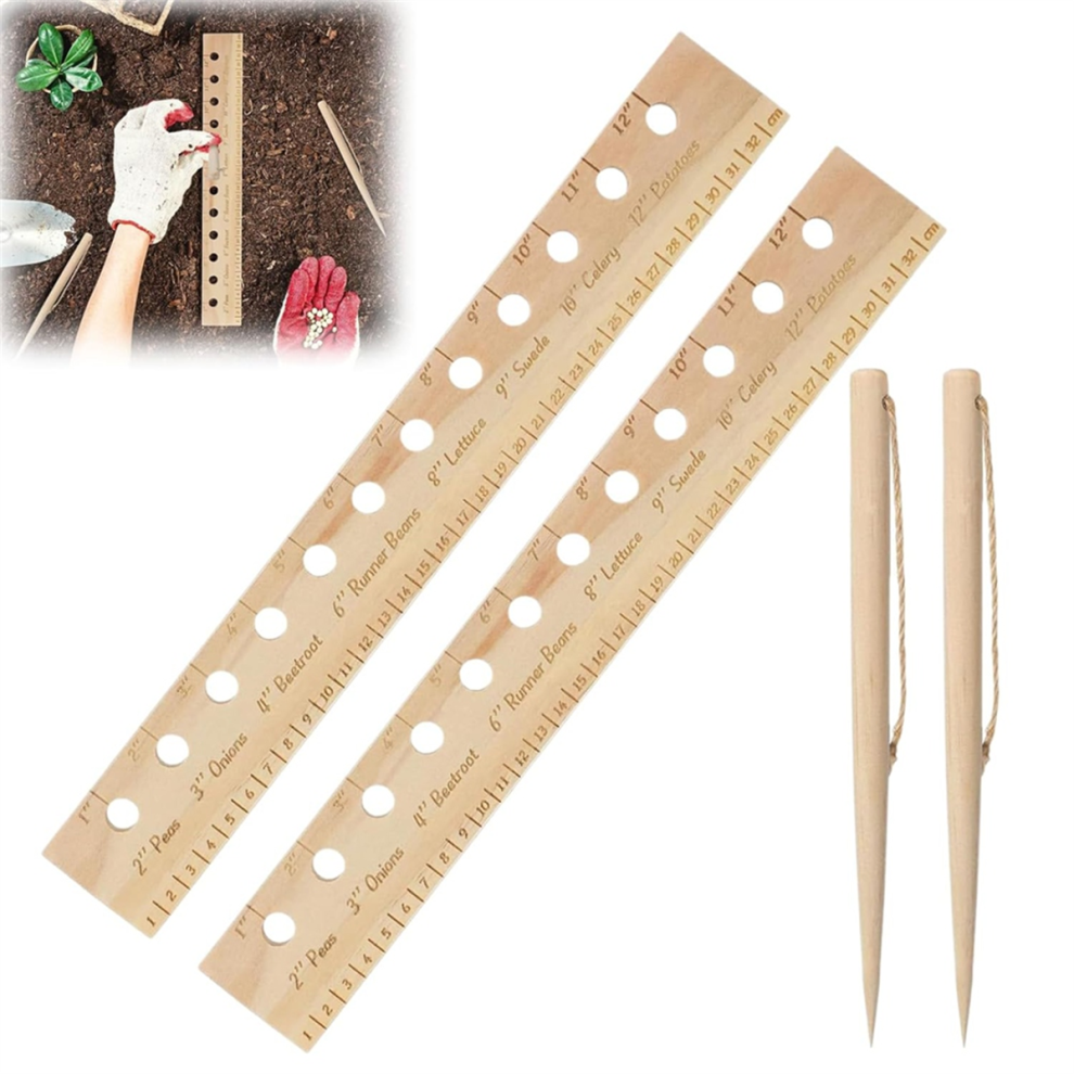 Tuinbeplantingsliniaal, Afstandsjabloon (Set Van 2)-image