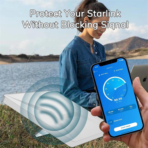 For Starlink Mini Protective Cover, with 2 Hanging Hooks White 1
