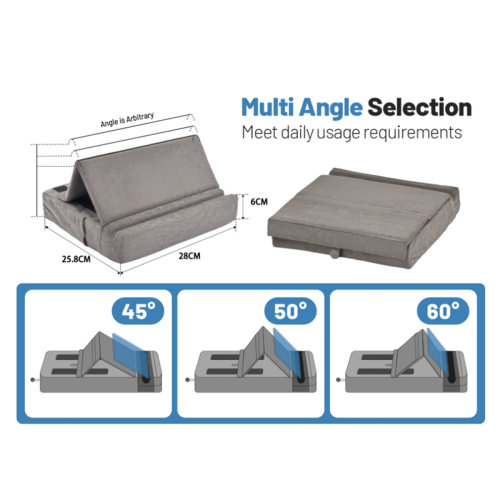 Tablet Pillow Stand with Storage Foldable for iPad Holder 2