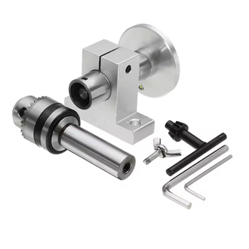 Cabeçote central de torno com mandril - Acessórios DIY para mini torno