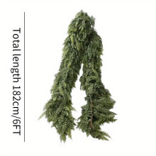 (1pc) 72-Inch Soft Touch Cedar Garland - UV Protected, Fade-Resistant Artificial Greenery for Holiday Decor, Christmas Wreaths
