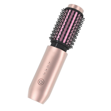 Cordless Hair Curling Iron Brush, Mini Travel Hot Straightener Comb,A