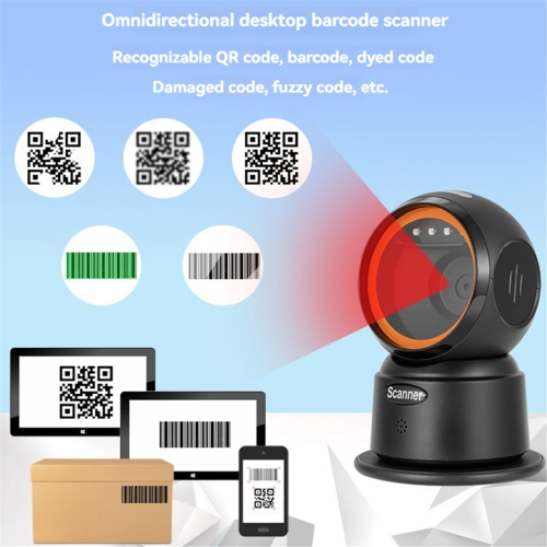 Leitor de código de barras QR 2D, leitor de mesa com fio e viva-voz 1