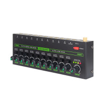 Mixer de áudio profissional, mixer estéreo de 10 canais com plugue leve para o Reino Unido