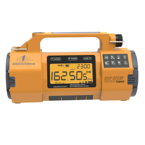 Multifunctionele noodradio met AM/FM/SW/WB-banden,