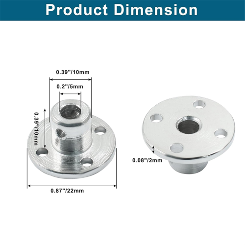 4 Pcs 5mm Metal Flange Shaft Coupling Rigid Flange Coupling 2