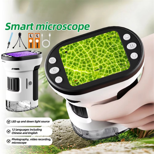 1000X Handheld Microscope for Kids 4K 2.0In Screen Rechargeable 1